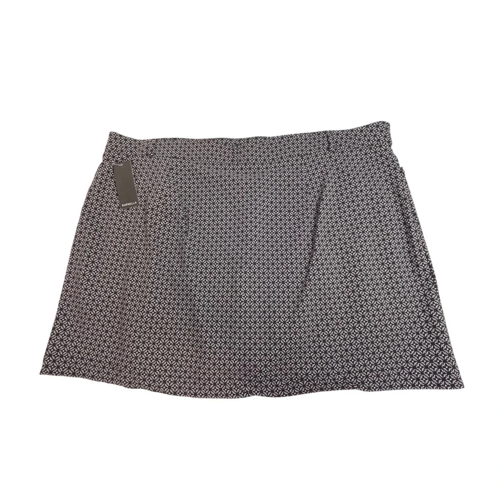 Rafaella Womens 3X Skort Black White Geometric Print Golf Tennis Pickleball NWT